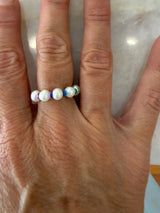 Pearl stretch rainbow ring