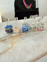 Pearl stretch rainbow ring