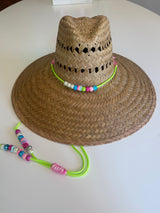 Lifeguard Hat | Lime Green & Pink