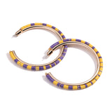 Game Day Hoop Earrings | Gold/Yellow and Purple