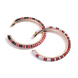 Game Day Hoop Earrings | Red, Black, and White
