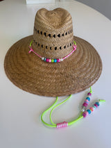 Lifeguard Hat | Lime Green & Pink