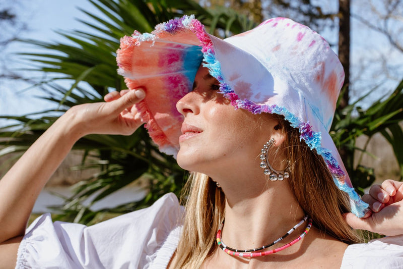 Elsie Frieda X Hat Attack I Packable Canvas Sun Hat I Coral Reef