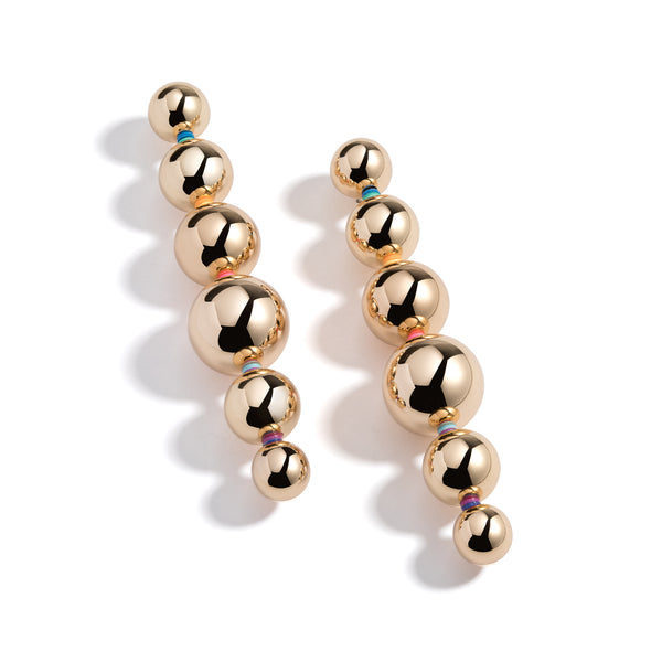 Graduate Linear Ball Earrings | Gold