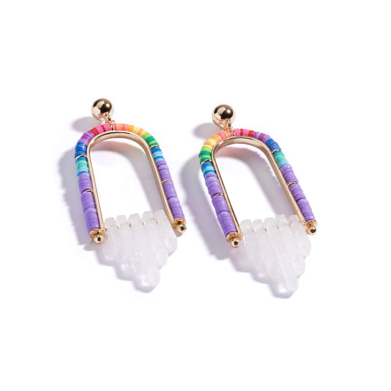 Rainbow Crystal Earrings | Lavender Brightside
